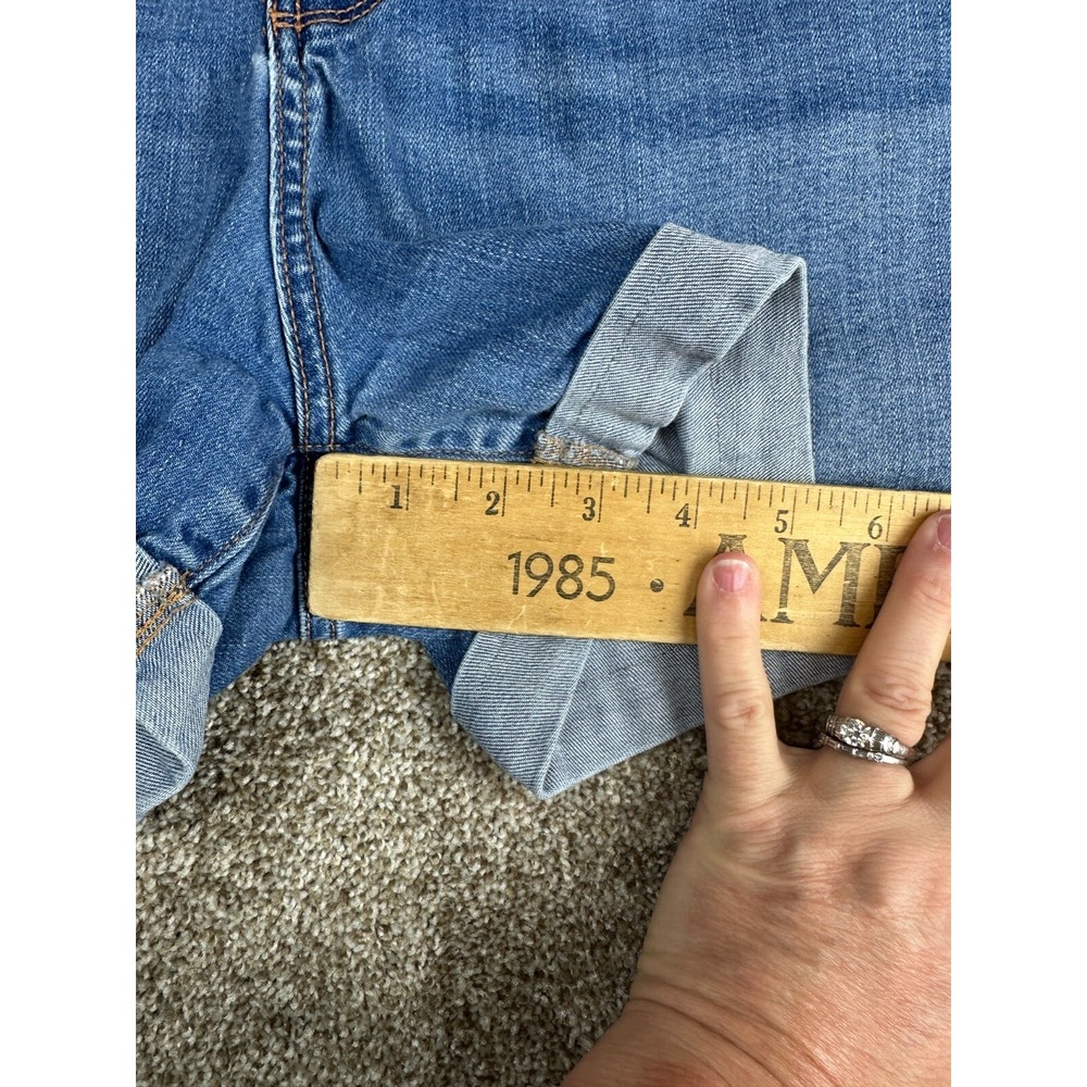 A.n.a Jean Shorts Size 18 High Rise Shorty Medium‎ Wash 3.5" Inseam Cuffed EUC - Picture 9 of 10